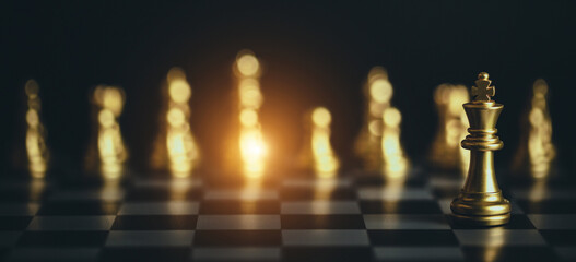 Chess game. Business, competition, strategy, leadership and success concept.