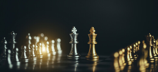 Chess game. Business, competition, strategy, leadership and success concept.