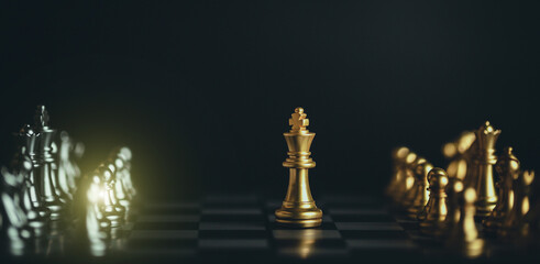 Chess game. Business, competition, strategy, leadership and success concept.