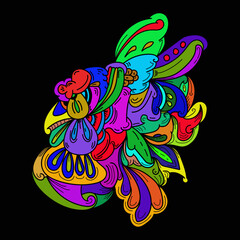 Colorful Vector Hand Drawn Doodle Illustration Background for Banners, Posters, Tshirts and Patterns