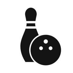 Bowling game vector icon. Skittle and ball isolated on a  white background, logo for a bowling club