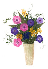 dried flower petals, application bouquet of dry  flowers