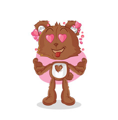 bear fallin love vector. cartoon character