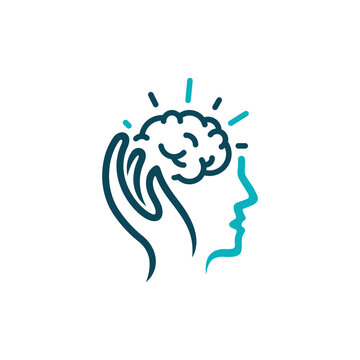 Cognitive Brain Care Logo Concept Vector Stock Illustration