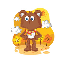 Obraz na płótnie Canvas bear in the autumn. cartoon mascot vector