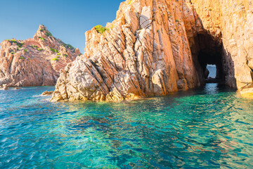 Scandola Natural Reserve, Corsica Island. Seascape, south France - obrazy, fototapety, plakaty