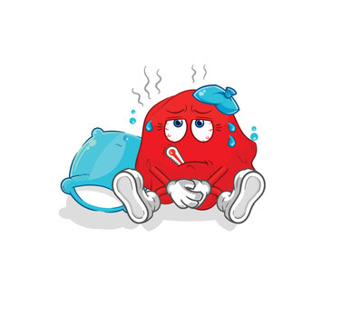 recommend clip art: red cloth sick vector. cartoon character