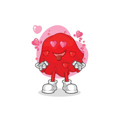 red cloth fallin love vector. cartoon character