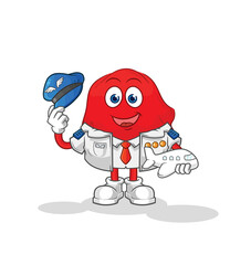 red cloth pilot mascot. cartoon vector