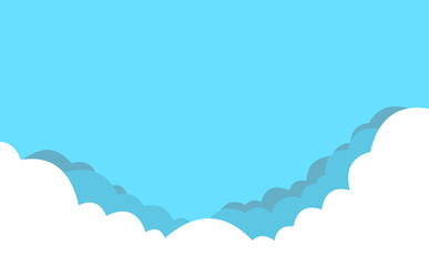 爽やかな青空と雲のイラスト