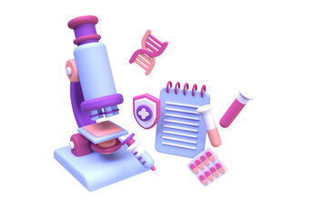 medical research concept illustration Landing page template for background