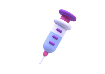 Syringe for vaccine concept illustration Landing page template for background