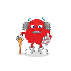 red cloth white haired old man. character vector