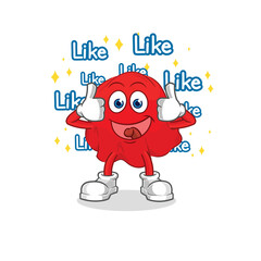 red cloth give lots of likes. cartoon vector