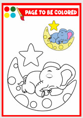 coloring book for kids. elephant