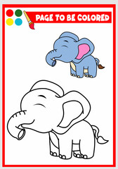 coloring book for kids. elephant