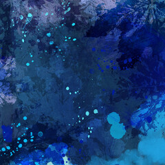 Fototapeta na wymiar Deep blue abstract scrapbook paper. Winter frozen creative background