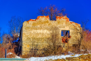 House destroyed during war time near city of Kotor Varos in Bosnia and Herzegovina.