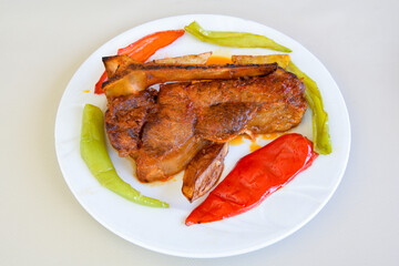 Chicken wings barbeque in a dish with BBQ grill sauce . Izgara tavuk kelebek sis kanat. Tavuk sis, gogus.