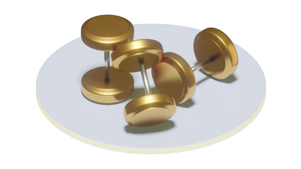 gold dumbell