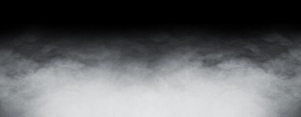 Abstract smoke texture frame over dark black background. Fog in the darkness. - obrazy, fototapety, plakaty
