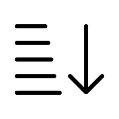 Descending Sort Icon Vector Symbol Design Illustration