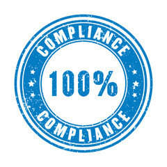 Compliance vector eps round stamp on white background