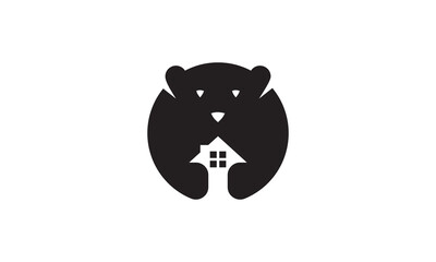 bear home logo icon vector illustration