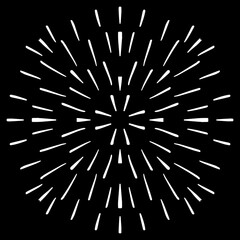 Hand drawn geometric radial line sunburst 