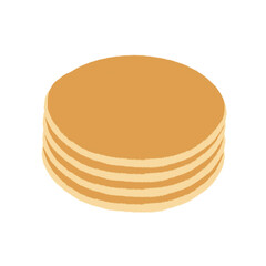 stack of pancake on white background.