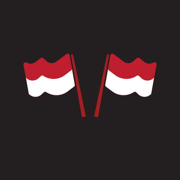 INDONESIAN FLAG WITH TWO COLOR COMBINATIONS AND 2 THE POLET