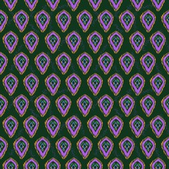 seamless ikat indian ethnic on black background fabric pattern and background, Art illustration fashion bohimian and mexican fabric and cover 