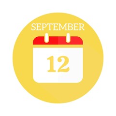 September 12 calendar flat icon