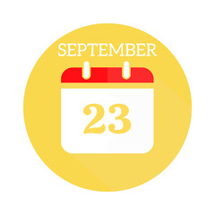 September 23 calendar flat icon