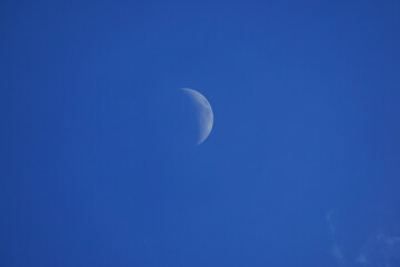 Obraz na płótnie Canvas Crescent moon with blue sky for background.
