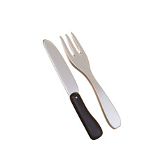 Icon Kitchen, knife and fork 3d design
