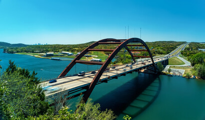 Pennybacker Bridge - 360 Bridge - in Austin Texas on a sunny spring day