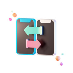 Obraz premium Smart phone Data transfer, 3d icon Illustration