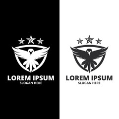 Eagle Bird Logo Template. Creative eagle symbol. Luxury falcon hawk logotype.