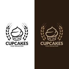 ikon cup cake, Bakery Label, Baker Logo, Pie Icon, Baking Logo.