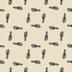 Ping pong racket engraved seamless pattern. Vintage sport elements in hand drawn style.