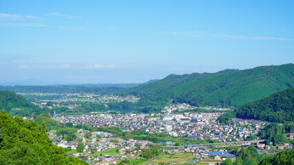 岐阜県八百津町　人道の丘から眺める八百津の街並み