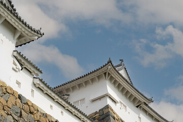 Fototapeta na wymiar 空に溶け込む国宝姫路城の櫓