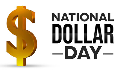 National Dollar Day Abstract Wallpaper with 3D Rendered Currency Sign. US dollar day backdrop