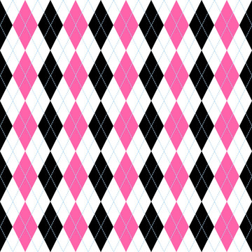argyle pink black pattern seamless