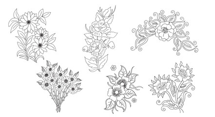 Hand drawing Sketch Flower vector design