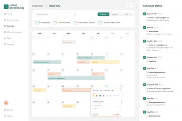 Home schooling Application UI Design Template
