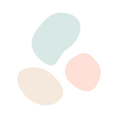 Abstract liquid blob round pastel color shapes set. Hand drawn circular fluid geometric forms. Inkblot symbols group. Vector illustration isolated on white.