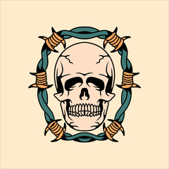 rebel skull tattoo vector design