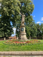 A statue of Karel Havlicek Borovsky in Kutna Hora, Czech Republic